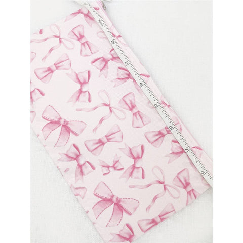 Bow Design Coin Purse, Stylish Pink Croquette Print Accessory, Perfect for Coins and Small Items, Gift for Preppy Style Lovers