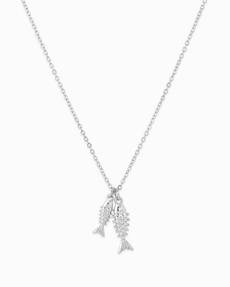 Double Sea Life Sardine Necklace, Dainty Coastal Charm Jewelry, Wearable Ocean Vibes, Ideal Summer or Birthday Gift charm necklace
