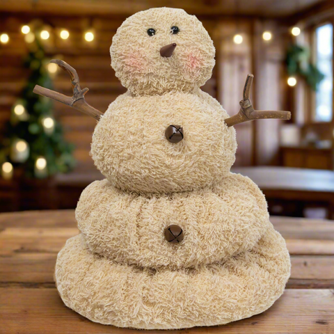 Large Chenille Melting Snowman Decorative Tabletop Object