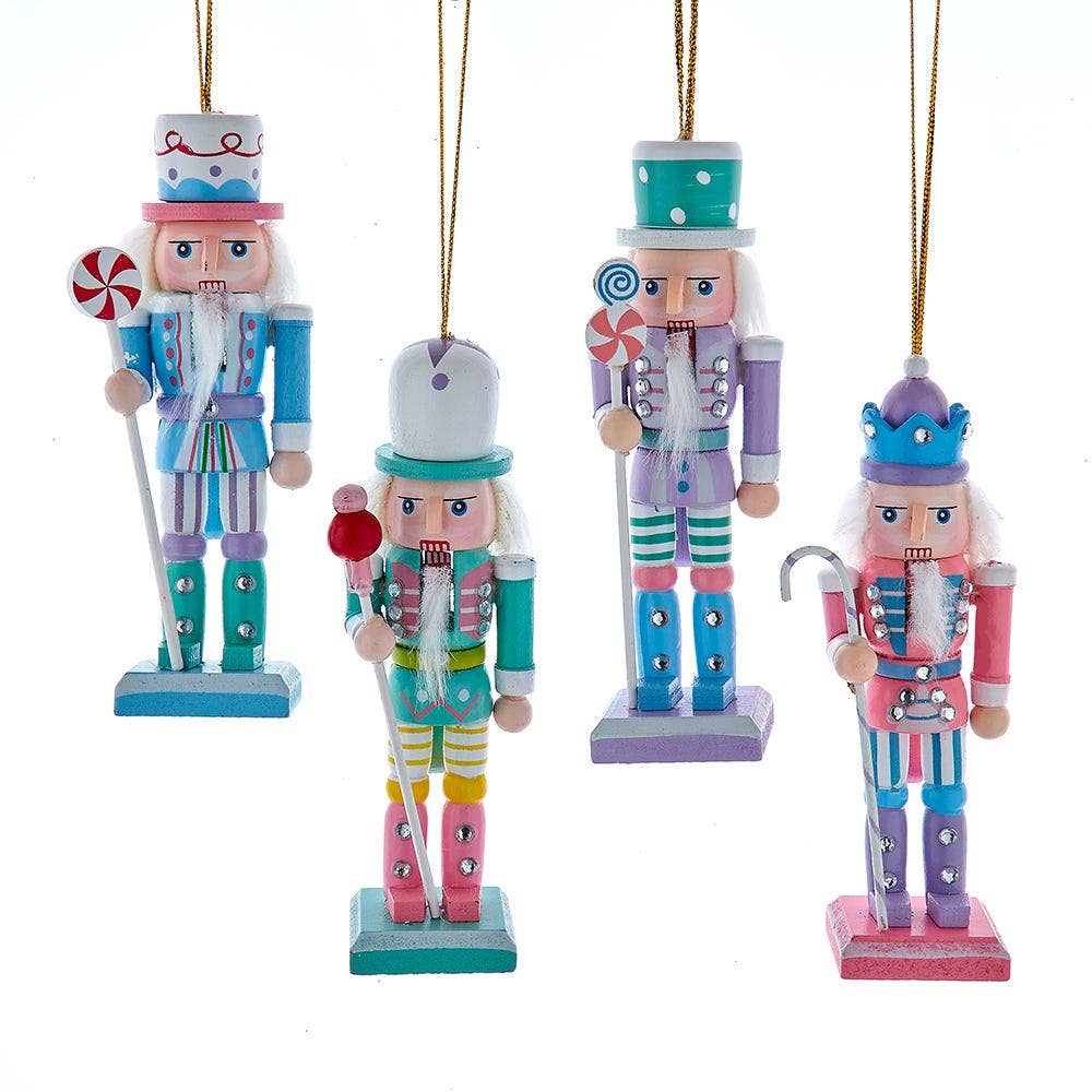 5"WDN PASTEL NUTCRACKER ORN 4/A - Nifty Decor & More