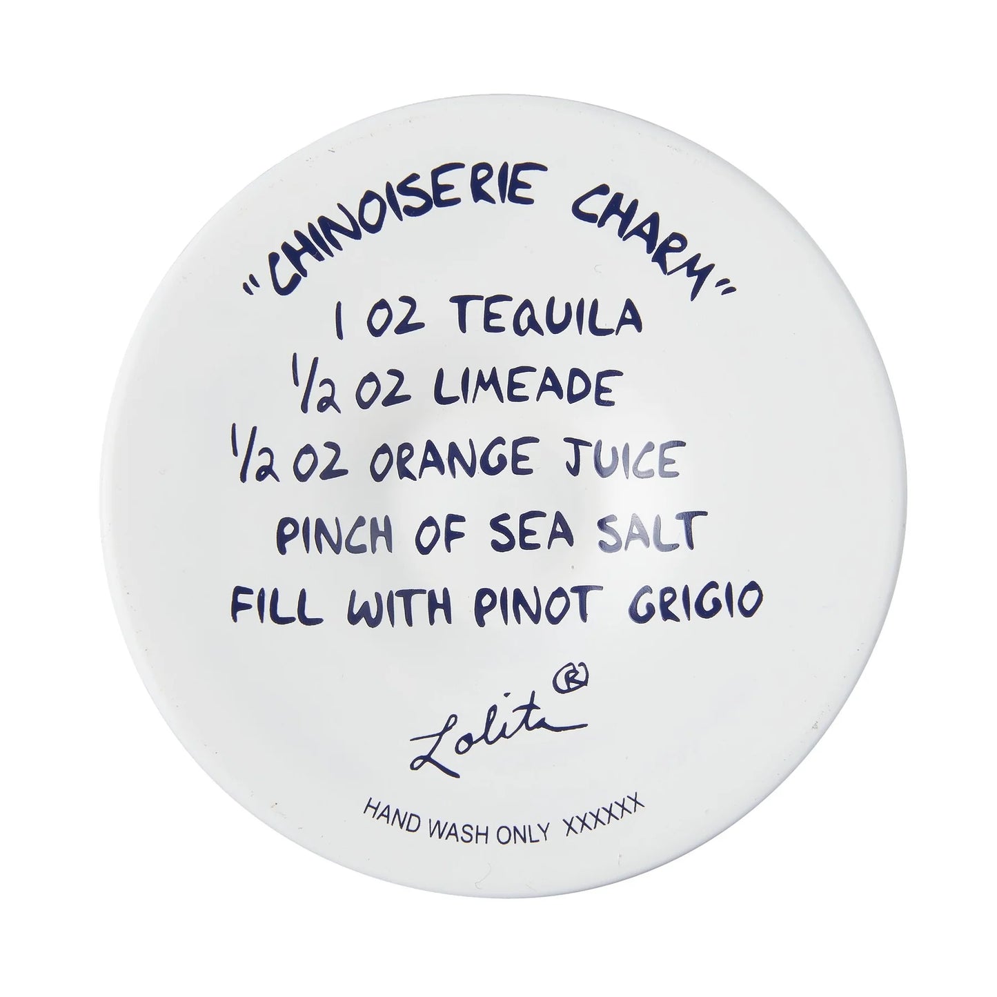 Chinoiserie Charm Hand Painted Wine Glass