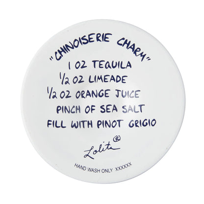 Chinoiserie Charm Hand Painted Wine Glass