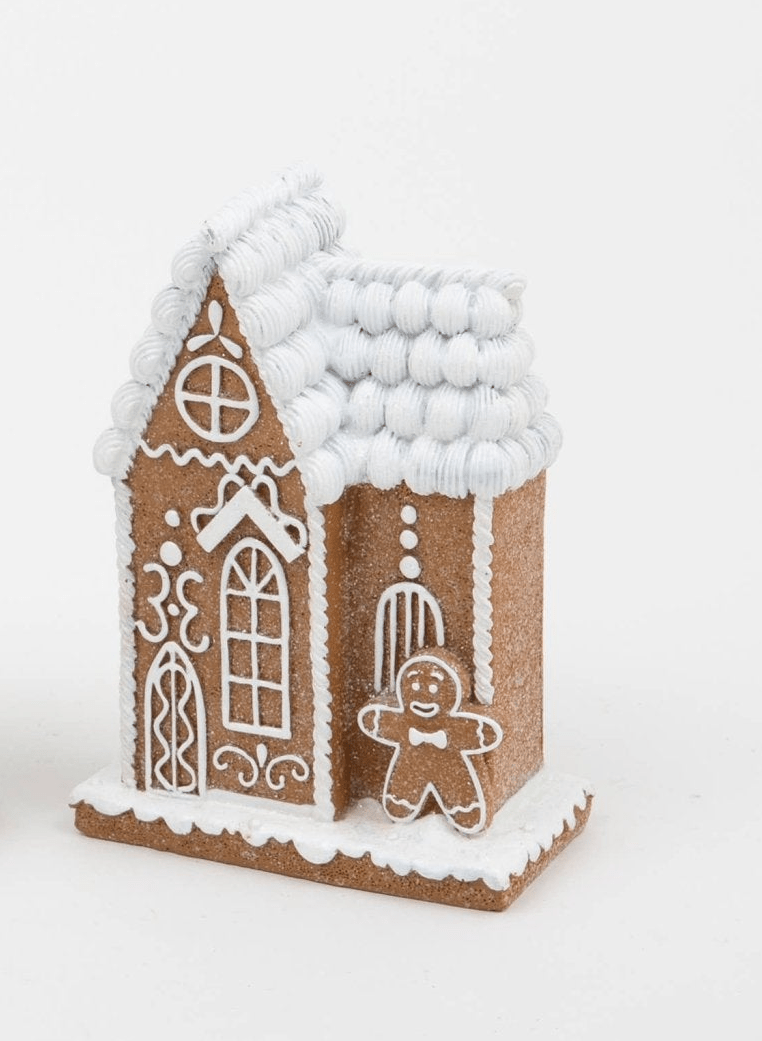 6.1" Resin Holiday Gingerbread Houses Christmas Collectible D1