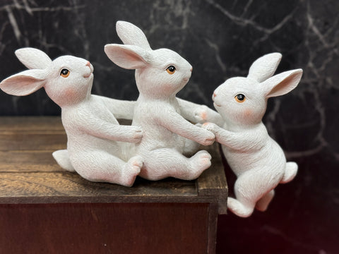 Climbing Bunny Brothers, Spring Decor & Easter Accent Piece, Cute Rabbit Figurines for Seasonal Home Decor Bunny figurine