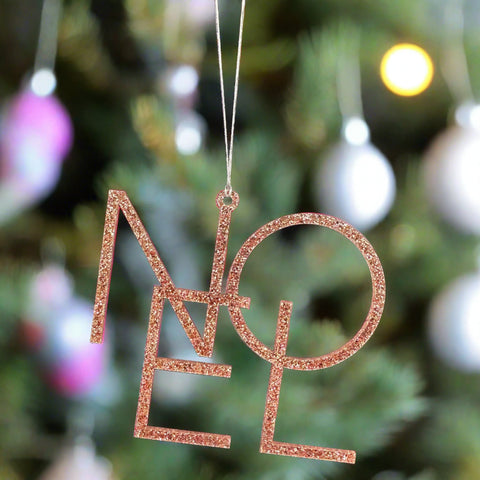 Acrylic Christmas Ornaments  Noel - Pink (Silver String)  