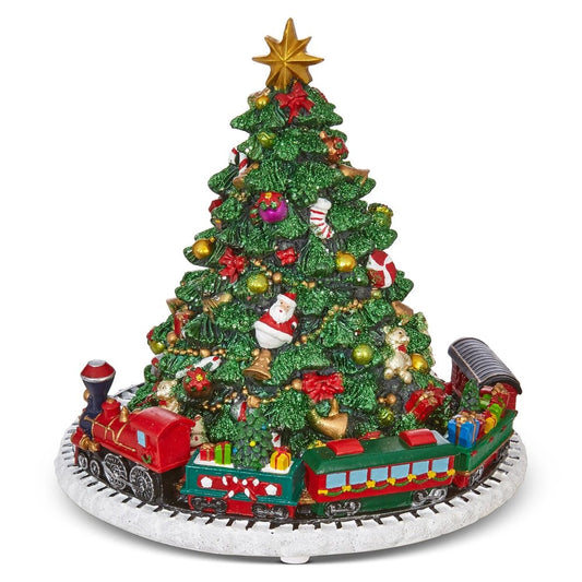 6.25" Animated Musical Tree with Train Animated Christmas