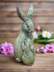 Mama & Baby Bunny Decor | Spring Resin Figurines | Cute Bunny Family for Home Decor, Easter Celebration Bunny figurine