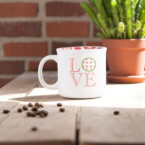 Pickleball Love Coffee Mug, Bold Fun 14oz Ceramic Cup, Perfect for Daily Sip Pickleball Fans, Gift for Her & Him Pickleball Mug