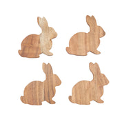 Easter Bunny Coasters Set of 4 - Cute Wood Drink Coasters, Spring Decor, Adorable Gift for Easter & Home Easter Shelf Sitter