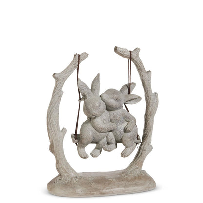 6.5" Bunnies on Swing - Nifty Decor & More