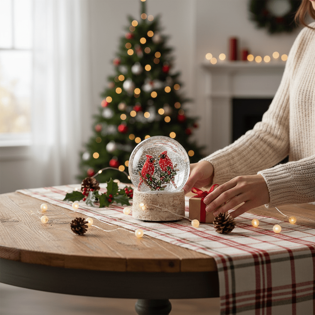 6.5" Cardinal Musical Water Globe - Nifty Decor & More