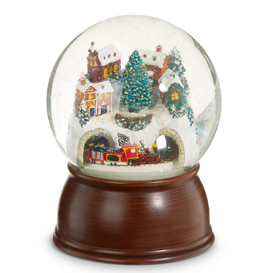 6.5" House and Train Musical Water Globe - Nifty Decor & More