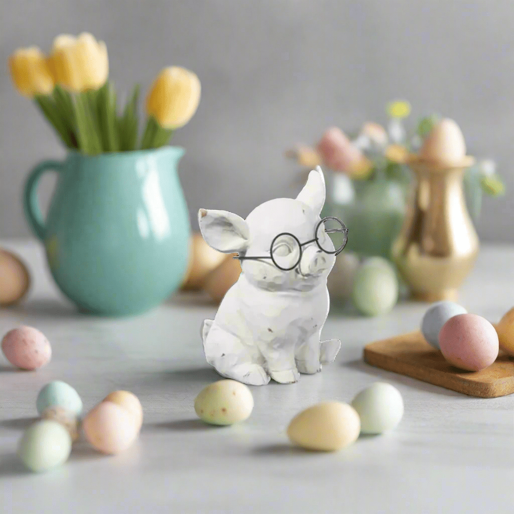 6.5" Pig with Glasses - Nifty Decor & More