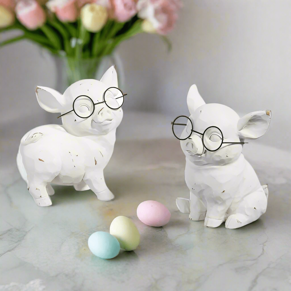 6.5" Pig with Glasses - Nifty Decor & More