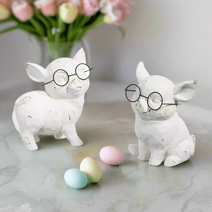 6.5" Pig with Glasses - Nifty Decor & More