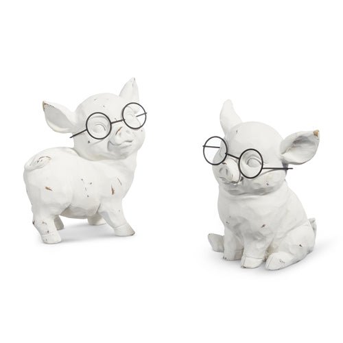 6.5" Pig with Glasses - Nifty Decor & More