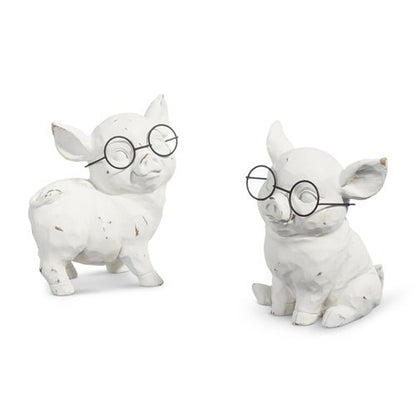 6.5" Pig with Glasses - Nifty Decor & More