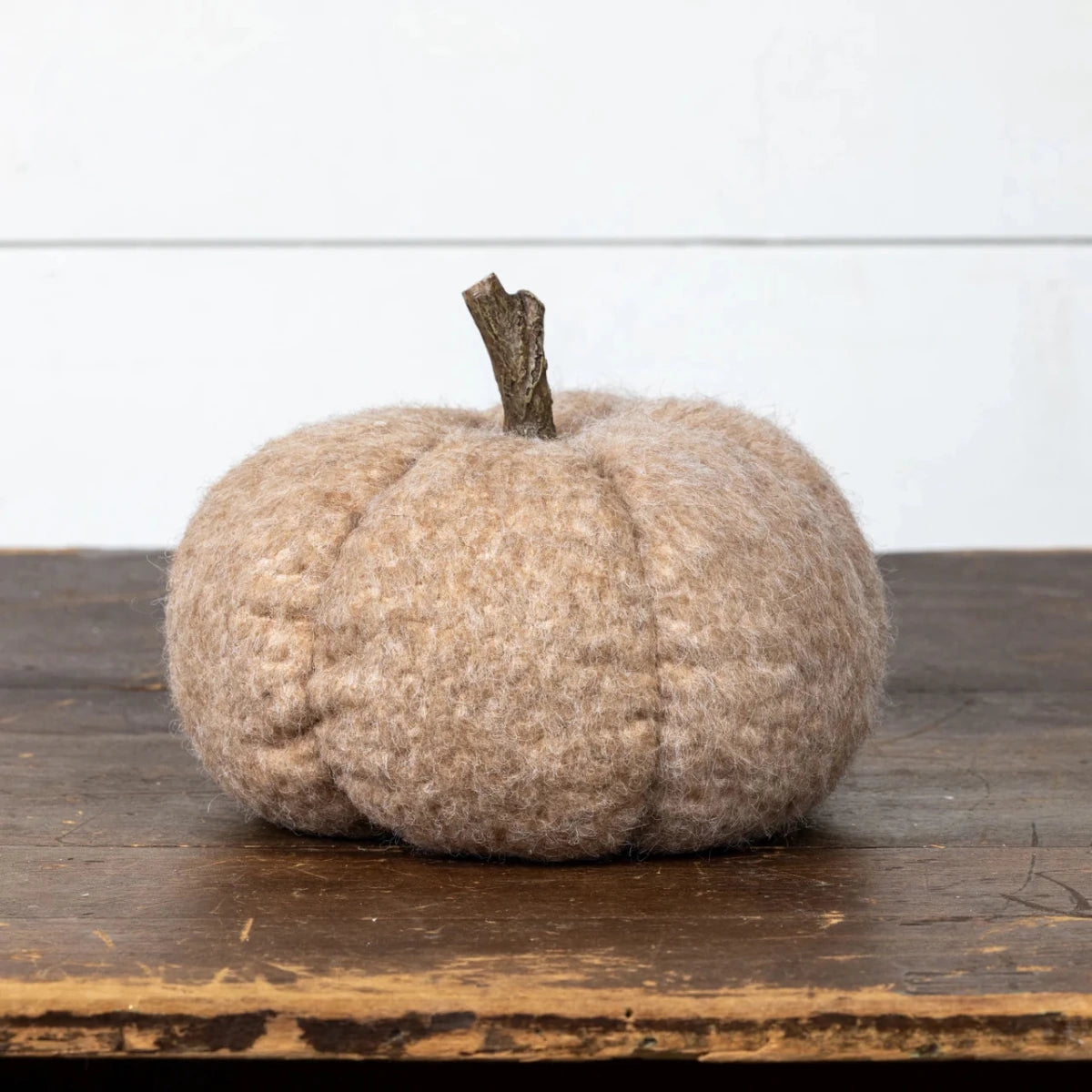 6.5" Tan Fabric Pumpkin - Nifty Decor & More