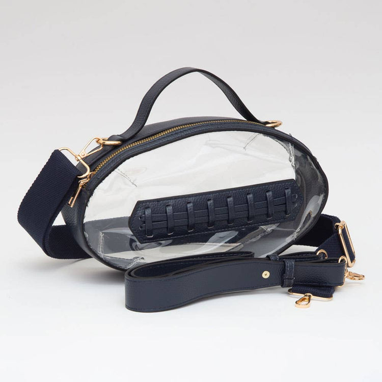 Football Shaped Customizable Football Shaped Stadium Bags Navy