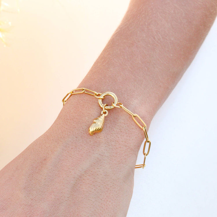 Charm Keeper Paperclip Bracelet, Stainless Steel, Elegant Gift for Mom, Mother's Day Special, Preppy Women's Accessory