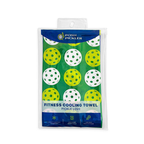 Cooling Towel - Pickle Ball Love Red design Pickleball Towel