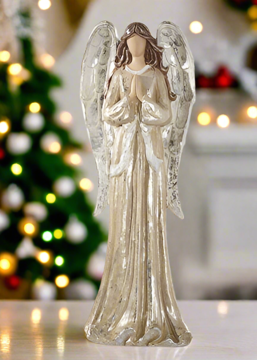 RAZ - 23" Gilded Angel Christmas Shelf Sitter