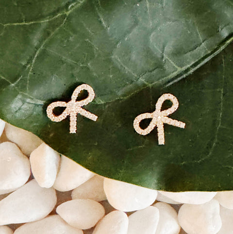 Shine Mini Bow Sterling Silver Earrings, Chic Preppy Style, Everyday Wear, Perfect Gift for Her Accessories