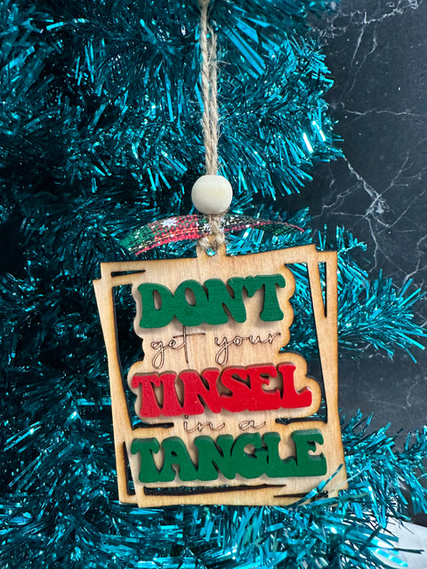 Funny Christmas Ornaments Ornament Tinsel in a Tangle  