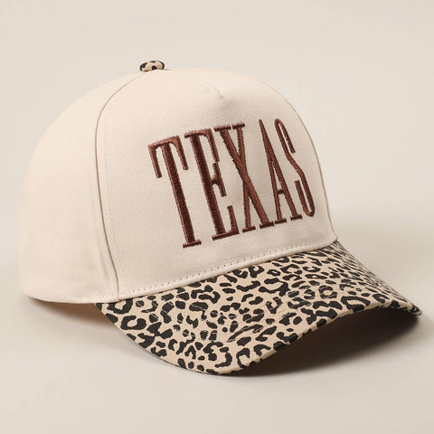 TEXAS Embroidery Leopard Two-Tone Trucker Hat