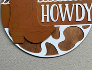 Howdy University Boots Door & Wall Decor - Stylish Western University Decor for School Spirit