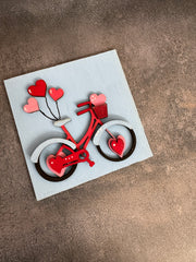 Mini Valentine Leaning Sandwich Board Tiles Interchangeable Add On Bike  