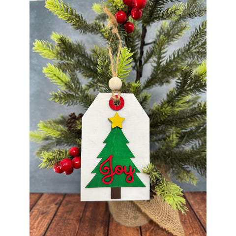 Christmas Tag Ornaments Christmas Ornament Joy Tree  