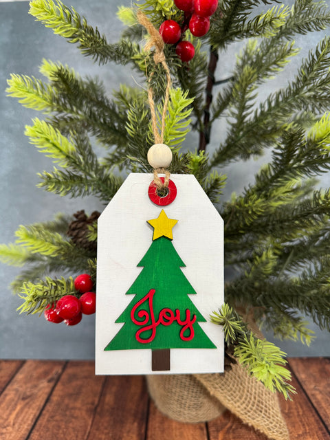 Christmas Tag Ornaments Christmas Ornament Joy Tree  