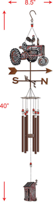 Barnyard Tractor Metal Chime, Rustic Garden Decor, Outdoor Wind Chime, Farmhouse Gift for Garden Lovers Outdoor Decor