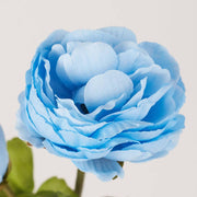 Ranunculus Flower Stems - Gorgeous 22" Tall Artificial Spring Flowers for Home Decor & Events, Realistic Blooming Stems Artificial Flower Stems Sky Blue