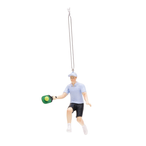 Christmas Pickleball Player Ornament, Handcrafted Boy Figurine Decoration, Holiday Tree Ornament for Pickleball Fans Gift