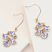 Mother of Pearl Floral Earrings, Boho-Chic Gold & Blue Statement Jewelry, Perfect for Festival Look, Gift for Boho Lovers Boho Earrings
