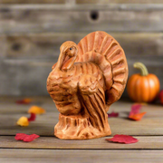 9" Faded Orange Turkey Thanksgiving Figurine