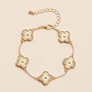 Multi Floral Shape Charm Bracelet in Shell