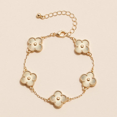 Multi Floral Shape Charm Bracelet in Shell