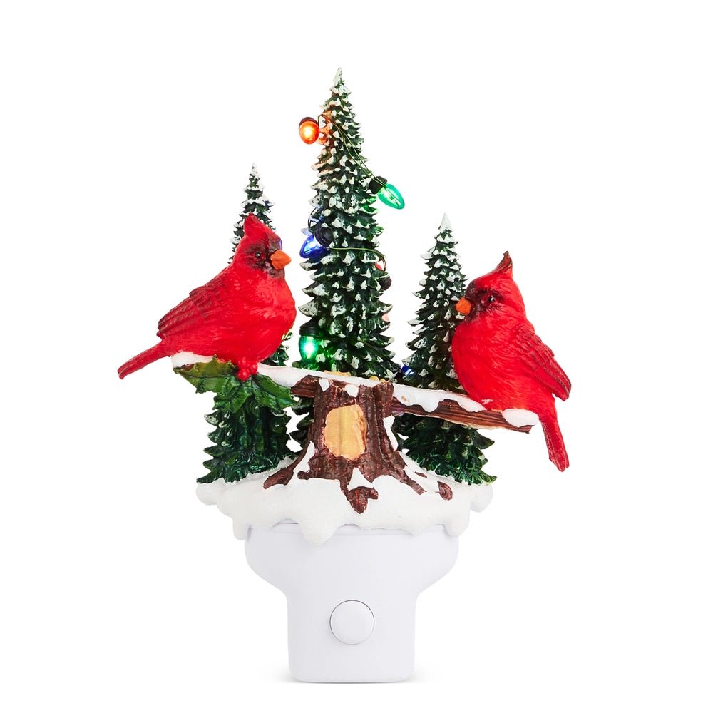 7" Animated Swirling Glitter Cardinal Night Light - Nifty Decor & More