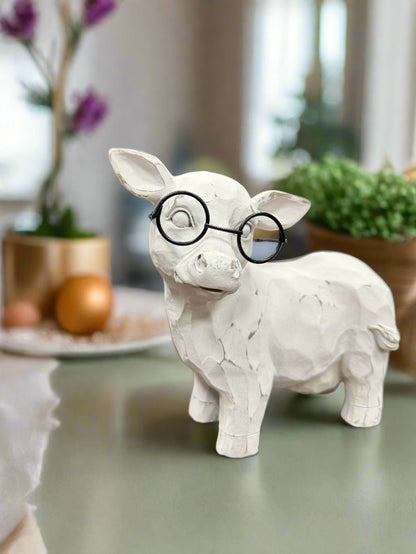 7" Cow with Glasses - Nifty Decor & More
