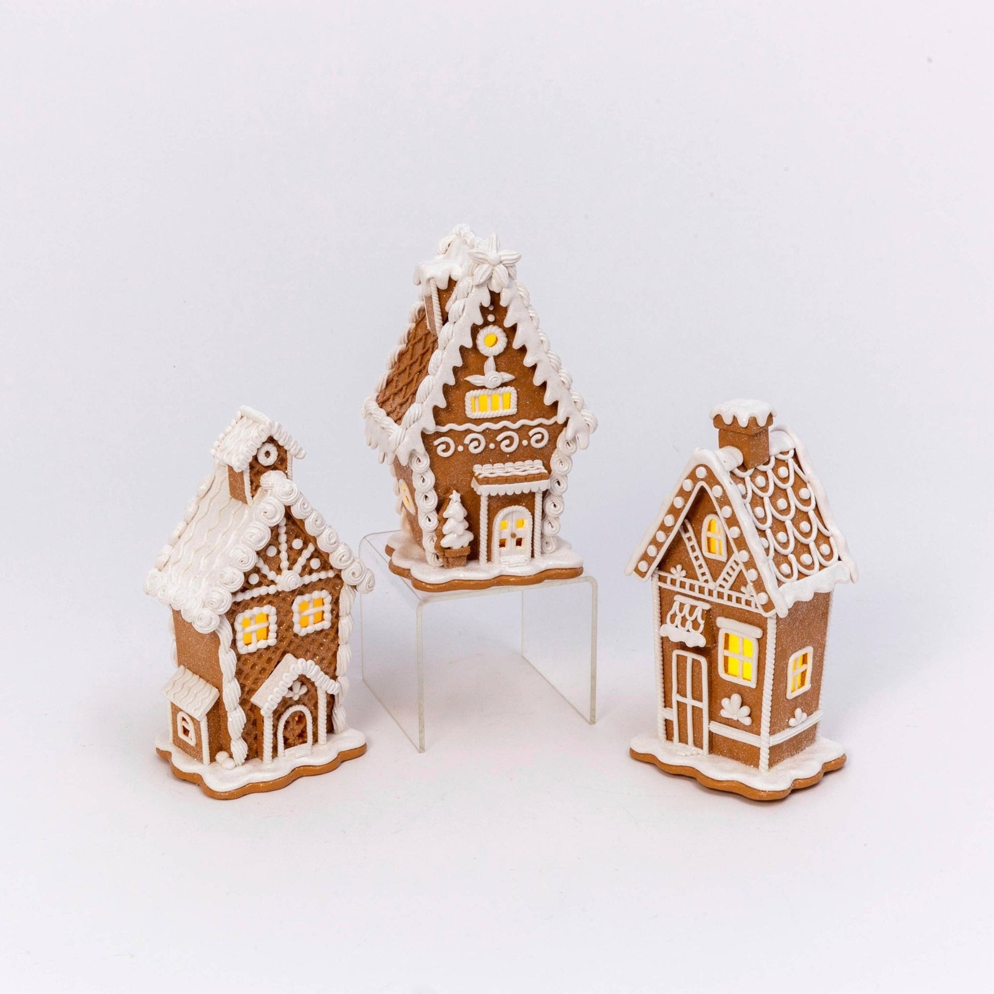 7" Lighted Holiday Gingerbread Houses - Nifty Decor & More