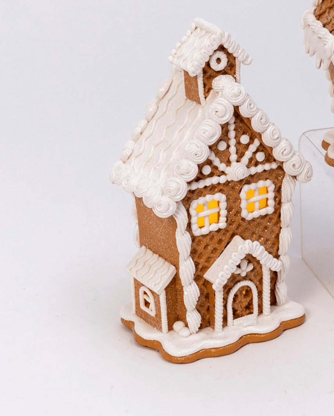 7" Lighted Holiday Gingerbread Houses Christmas Collectible Design 2