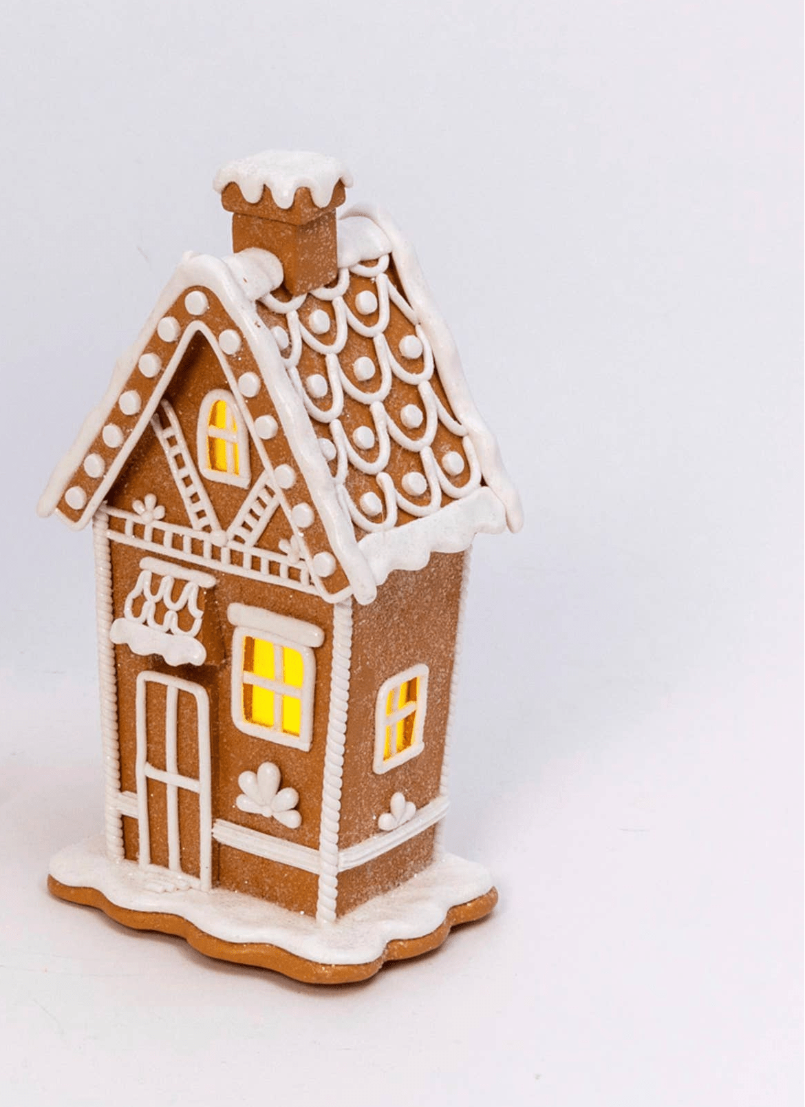 7" Lighted Holiday Gingerbread Houses Christmas Collectible Design 1