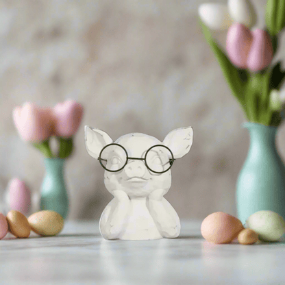 7" Pig in Glasses Bust - Nifty Decor & More