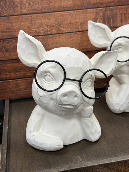 7" Pig in Glasses Bust - Nifty Decor & More