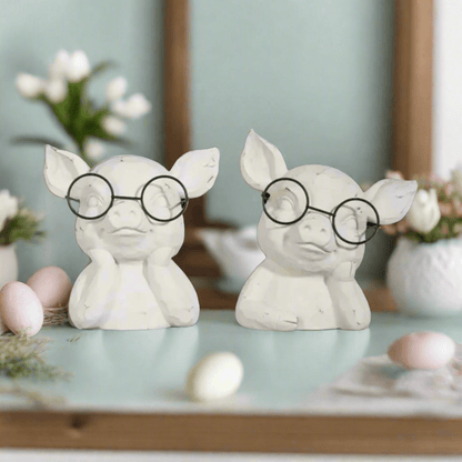 7" Pig in Glasses Bust - Nifty Decor & More