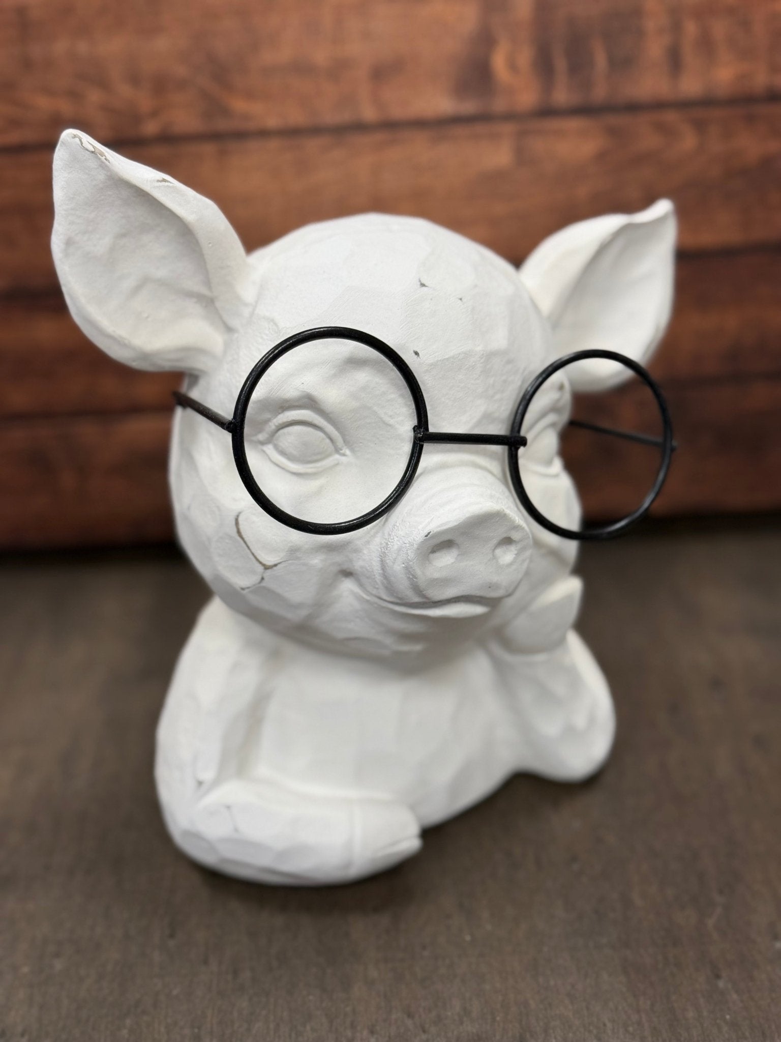 7" Pig in Glasses Bust - Nifty Decor & More