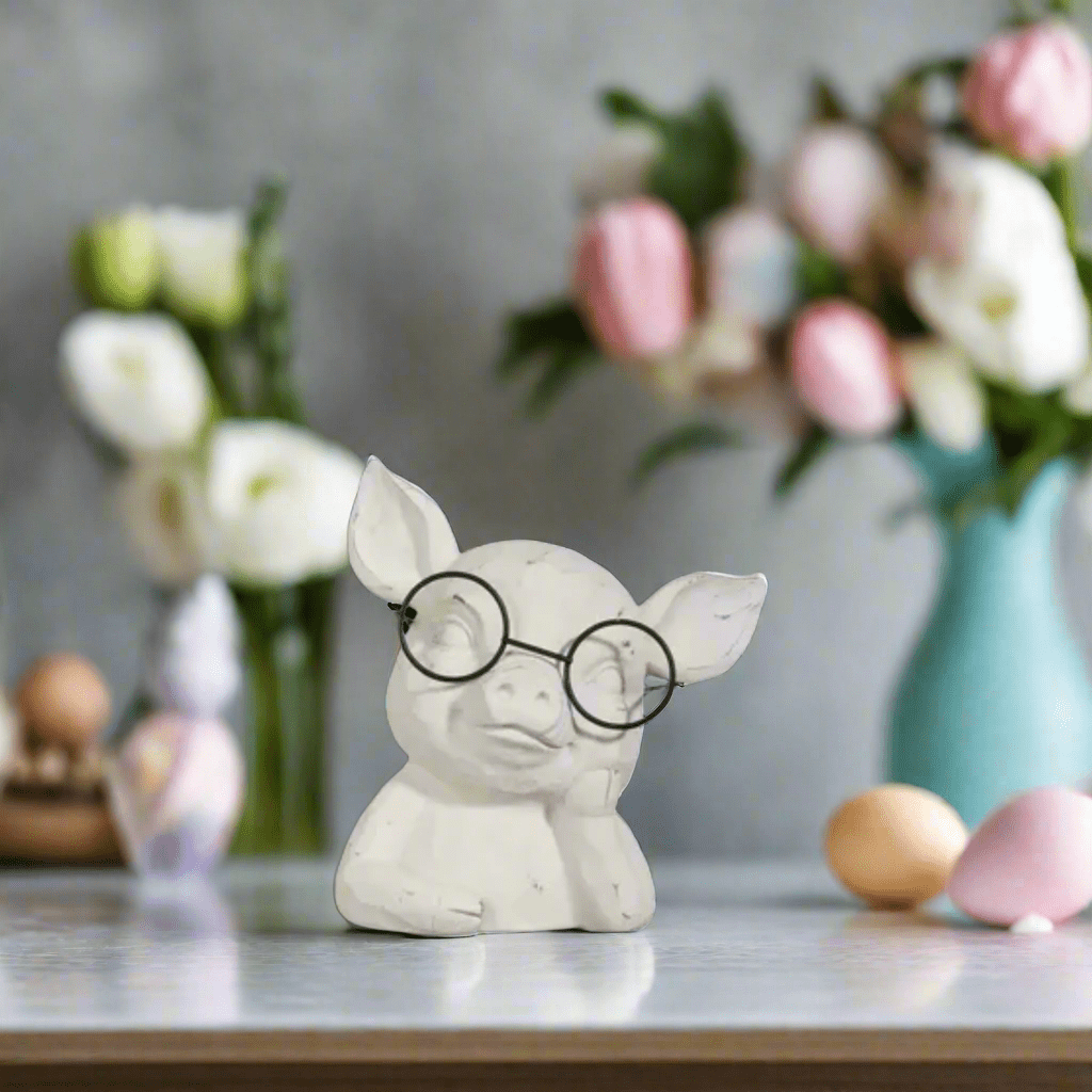 7" Pig in Glasses Bust - Nifty Decor & More